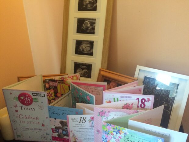 Baby scan and birthday cards