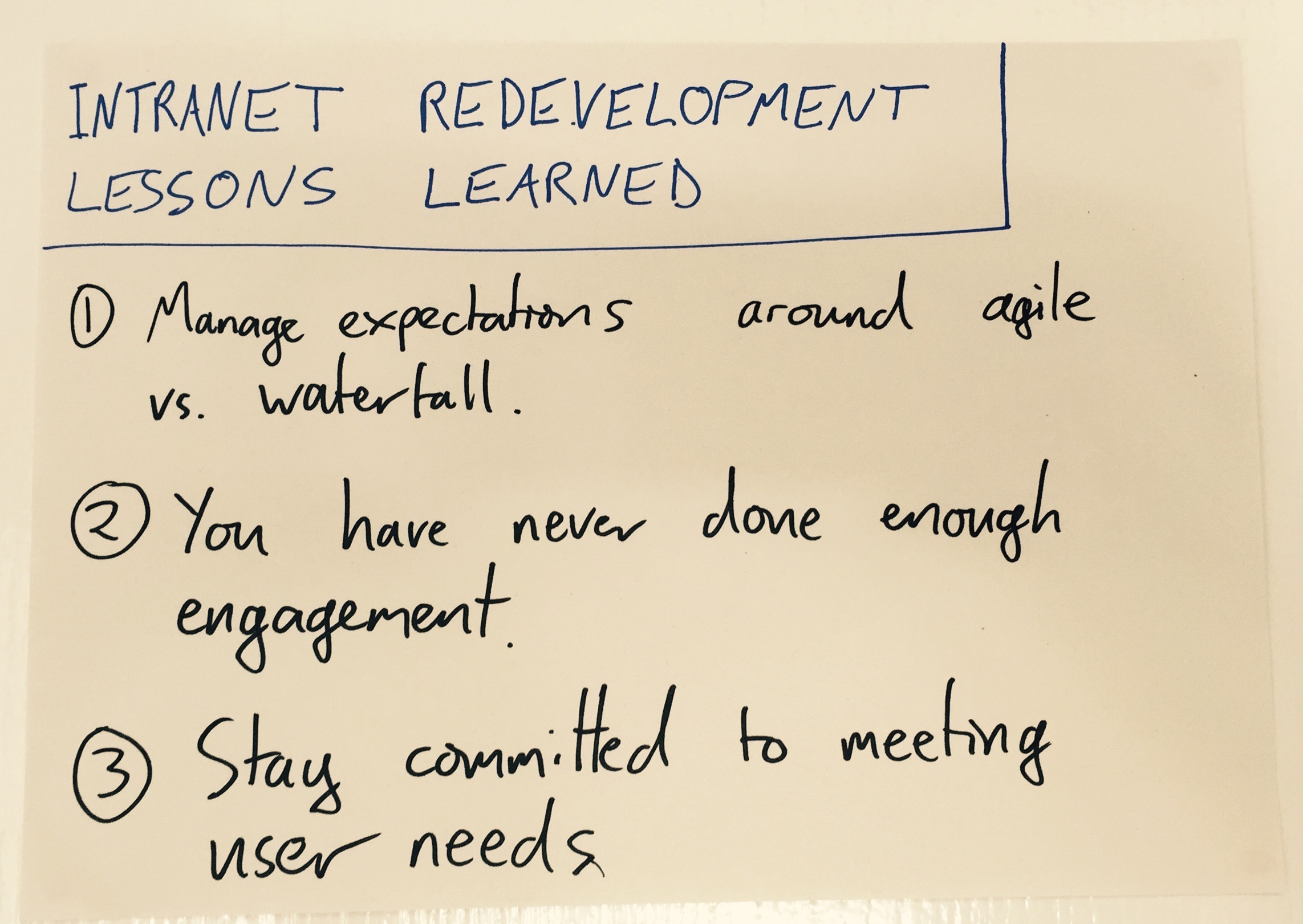 dh intranet lessons learned